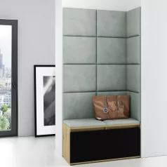   Blum 2 kárpitozott előszobafal, artisan/fekete - menta 21 - egyedi