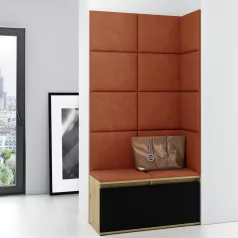   Blum 2 kárpitozott előszobafal, artisan/fekete - narancssárga 25 - egyedi