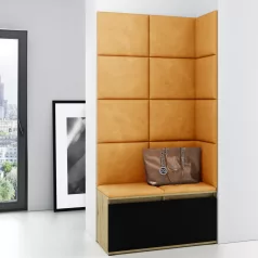   Blum 2 kárpitozott előszobafal, artisan/fekete - sárga 26 - egyedi