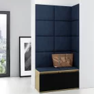 Blum 2 kárpitozott előszobafal, artisan/fekete - sötétkék 30 - egyedi