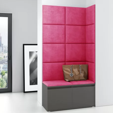 Blum 2 kárpitozott előszobafal, grafit - pink 10 - egyedi