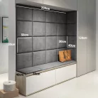 Blum 3 kárpitozott előszobafal, artisan/fekete - barna 05