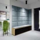 Blum 3 kárpitozott előszobafal, artisan/fekete - aqua 22 - egyedi