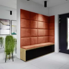   Blum 3 kárpitozott előszobafal, artisan/fekete - narancssárga 25 - egyedi