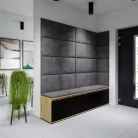 Blum 3 kárpitozott előszobafal, artisan/fekete - szürke 34 - egyedi