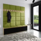 Blum 4 kárpitozott előszobafal, artisan/fekete - zöld 12 - egyedi