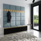 Blum 4 kárpitozott előszobafal, artisan/fekete - aqua 22 - egyedi