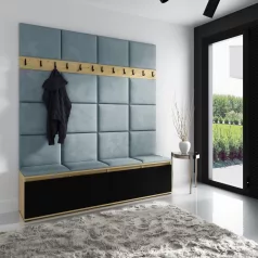   Blum 4 kárpitozott előszobafal, artisan/fekete - aqua 22 - egyedi