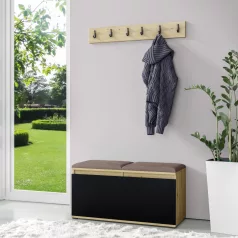 Blum 5 kárpitozott előszobafal, artisan/fekete - barna 06