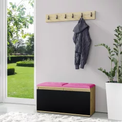   Blum 5 kárpitozott előszobafal, artisan/fekete - pink 10 - egyedi