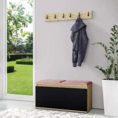   Blum 5 kárpitozott előszobafal, artisan/fekete - rózsaszín 23 - egyedi