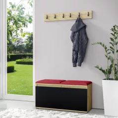   Blum 5 kárpitozott előszobafal, artisan/fekete - rubinvörös 24 - egyedi