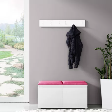 Blum 5 kárpitozott előszobafal, fehér - pink 10 - egyedi