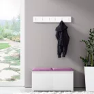 Blum 5 kárpitozott előszobafal, fehér - lila 11 - egyedi
