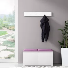Blum 5 kárpitozott előszobafal, fehér - lila 11 - egyedi