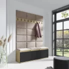 Blum 6 kárpitozott előszobafal, artisan/fekete - bézs 03