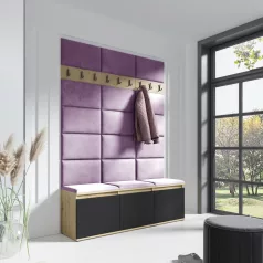   Blum 6 kárpitozott előszobafal, artisan/fekete - lila 11 - egyedi