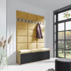   Blum 6 kárpitozott előszobafal, artisan/fekete - sárga 18 - egyedi