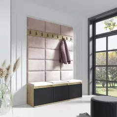   Blum 6 kárpitozott előszobafal, artisan/fekete - rózsaszín 19 - egyedi