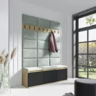 Blum 6 kárpitozott előszobafal, artisan/fekete - menta 21 - egyedi