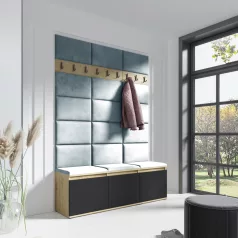   Blum 6 kárpitozott előszobafal, artisan/fekete - aqua 22 - egyedi