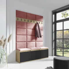   Blum 6 kárpitozott előszobafal, artisan/fekete - rózsaszín 23 - egyedi