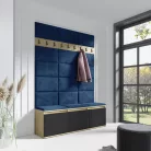 Blum 6 kárpitozott előszobafal, artisan/fekete - sötétkék 31 - egyedi