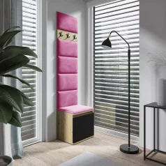   Blum 7 kárpitozott előszobafal, artisan/fekete - pink 10 - egyedi