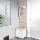 Blum 7 kárpitozott előszobafal, fehér - bézs 02