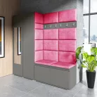 Blum 8 kárpitozott előszobafal tükörrel, grafit-pink 10 - egyedi