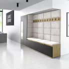 Blum 9 kárpitozott előszobafal tükörrel, artisan/fekete - krém 01