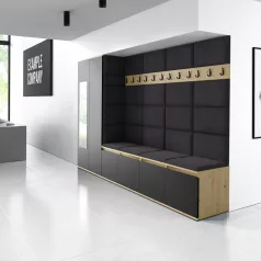   Blum 9 kárpitozott előszobafal tükörrel, artisan/fekete - fekete 16