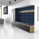 Blum 9 kárpitozott előszobafal tükörrel, artisan/fekete - sötétkék 30 - egyedi