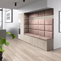   Blum 9 kárpitozott előszobafal tükörrel, sonoma - barna 06