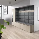 Blum 9 kárpitozott előszobafal tükörrel, sonoma - szürke 15