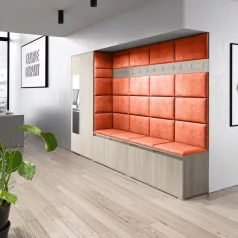   Blum 9 kárpitozott előszobafal tükörrel, sonoma - narancssárga 17 - egyedi