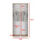 Blum 10 kárpitozott előszobafal tükörrel, artisan/fekete - bézs 04