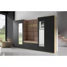 Blum 10 kárpitozott előszobafal tükörrel, artisan/fekete - barna 07