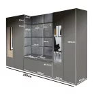 Blum 10 kárpitozott előszobafal tükörrel, artisan/fekete - sárga 18 - egyedi