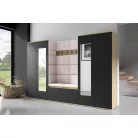 Blum 10 kárpitozott előszobafal tükörrel, artisan/fekete - rózsaszín 19 - egyedi