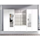 Blum 10 kárpitozott előszobafal tükörrel, fehér - krém 01