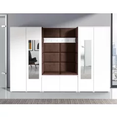   Blum 10 kárpitozott előszobafal tükörrel, fehér - barna 07