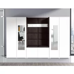   Blum 10 kárpitozott előszobafal tükörrel, fehér - barna 08