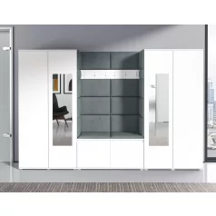   Blum 10 kárpitozott előszobafal tükörrel, fehér - szürke 14