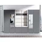 Blum 10 kárpitozott előszobafal tükörrel, grafit - krém 01