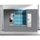 Blum 10 kárpitozott előszobafal tükörrel, grafit - azúr 13 - egyedi