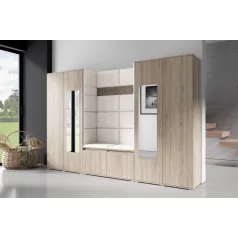   Blum 10 kárpitozott előszobafal tükörrel, sonoma - krém 01