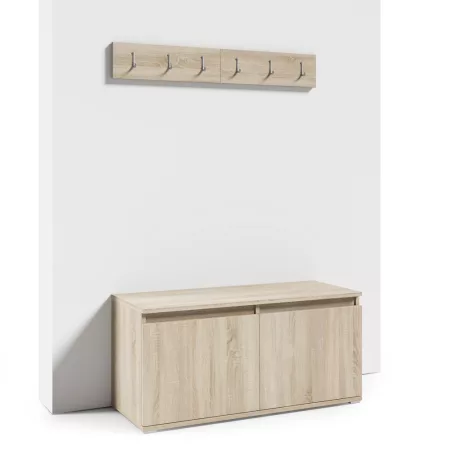 Blum 10 kárpitozott előszobafal tükörrel, sonoma - bézs 02