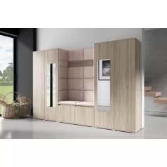   Blum 10 kárpitozott előszobafal tükörrel, sonoma - barna 05