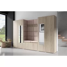   Blum 10 kárpitozott előszobafal tükörrel, sonoma - barna 06